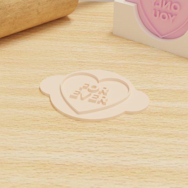 Love Heart Fondant Stamps – 6 Pack (60mm) | Valentine's Embossers for Baking - Image 2